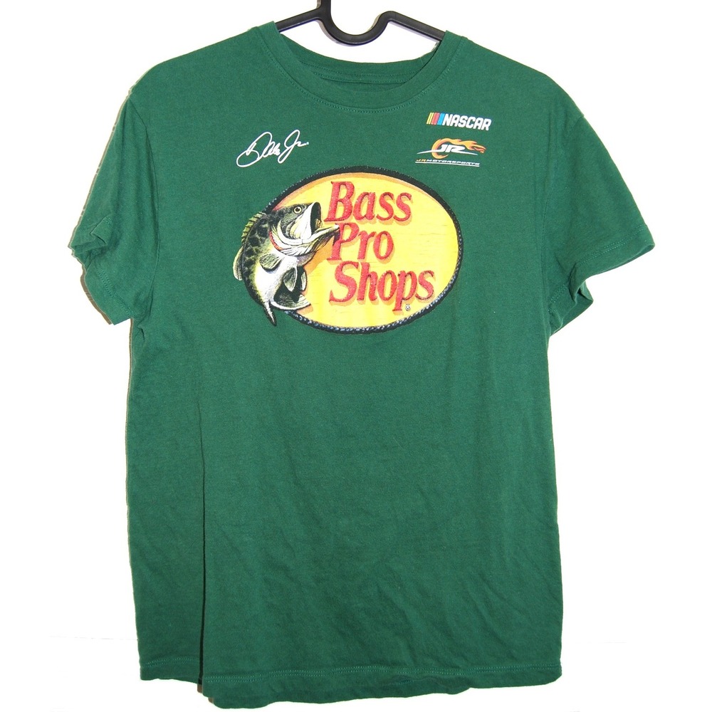 Bass pro Shops Nascar Dale Earnhardt Jr. t-shirt XS Green tee Front Graphics